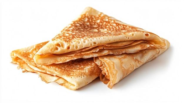 Delicious Crepes and Blini on White Background