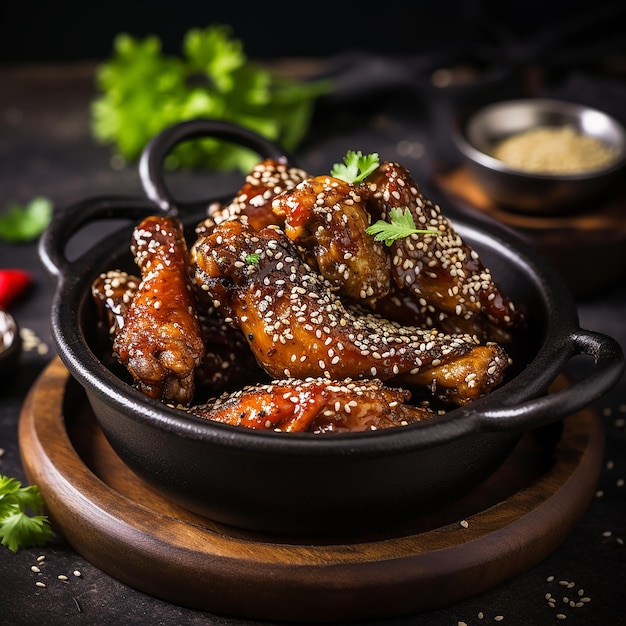 Delicious crispy BBQ chicken wings