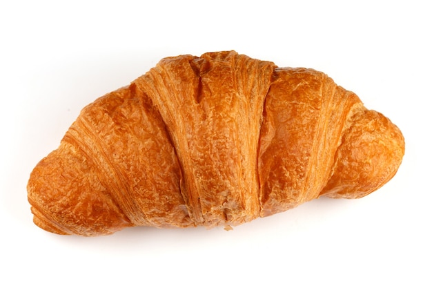 Delicious croissant isolated on white isolate close-up