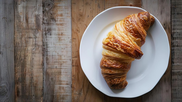 Photo delicious croissant on a white plate