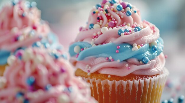 Delicious cupcake with colorful sprinkles perfect for bakery designs