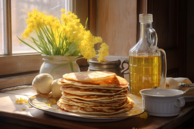 Delicious d pancakes still life