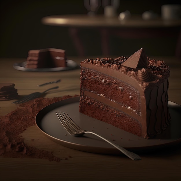 Delicious dessert, elegant, homemade chocolate cake