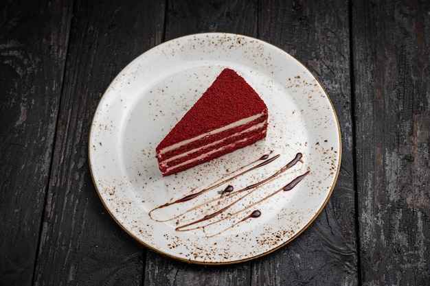 delicious dessert on a wooden table.