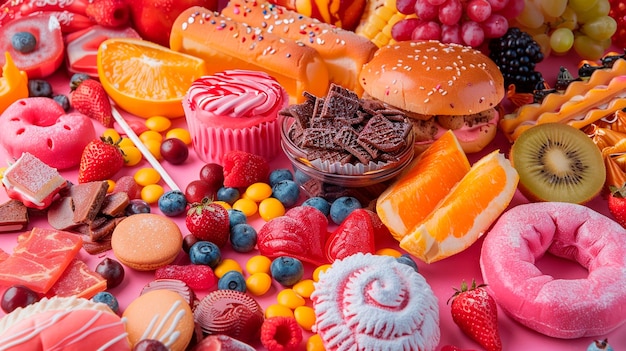 Photo delicious donut colorful donuts and sweets on blue background