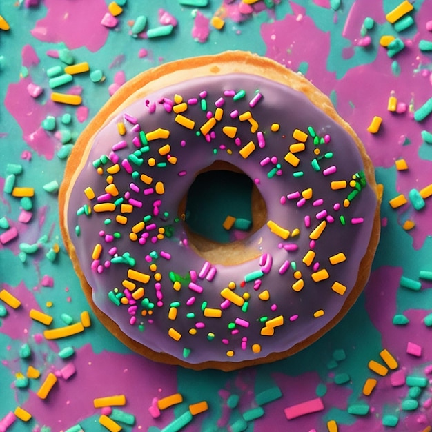 Delicious donut with sprinkles isolated