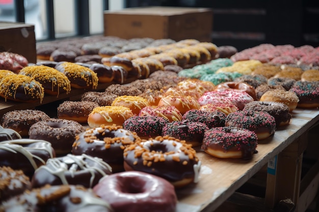 Delicious donuts at a festival Generative AI