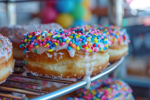 Delicious donuts made in bakery