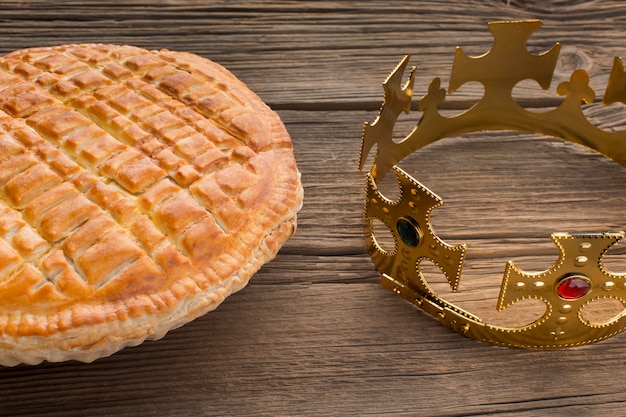 Delicious epiphany pie dessert and crown