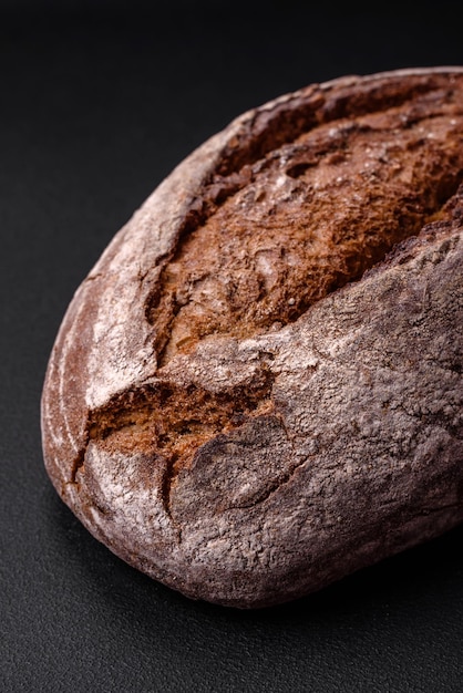 Delicious fresh brown sourdough bread with grains