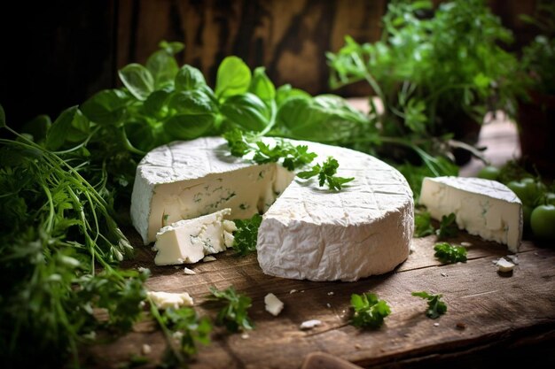 Delicious fresh cheese still life