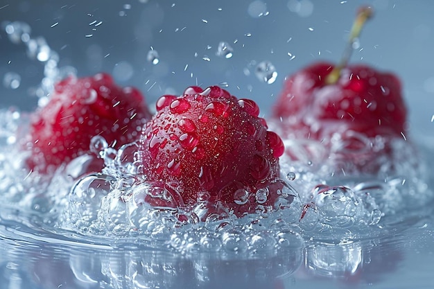 Delicious fresh cherry in water