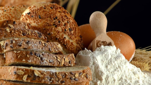 Delicious Fresh Mix of Bread Food Concept