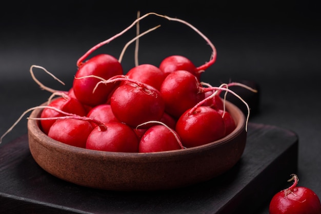 Delicious fresh raw red radish for making healthy salad