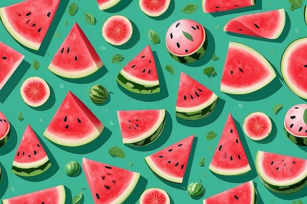 Delicious fresh watermelon Ice cream with watermelons