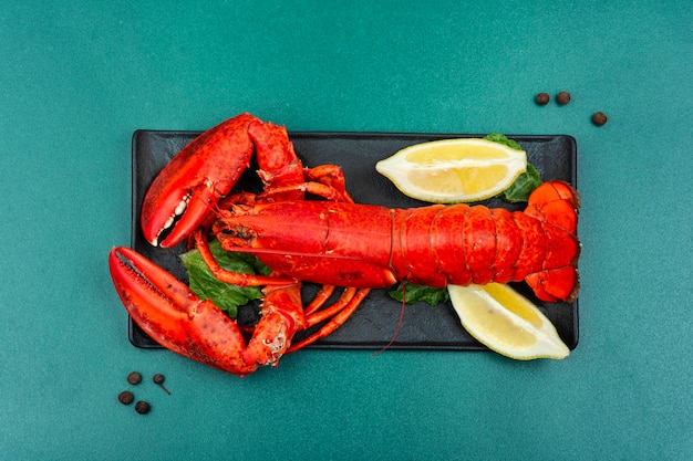 Delicious freshly boiled lobster