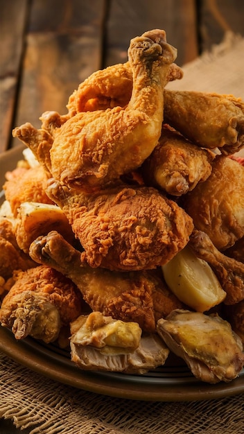 Delicious fried chicken on the plate