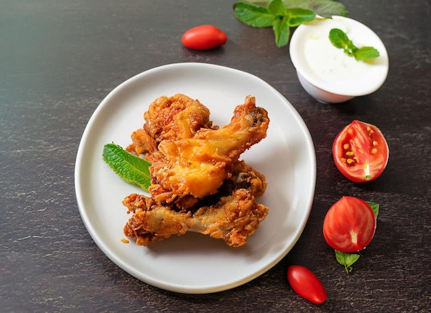 Delicious fried chicken on a plate