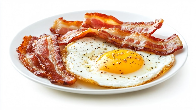 Delicious Fried Eggs and Bacon for Breakfast