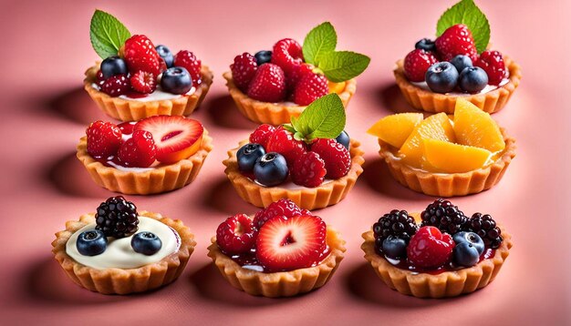 Delicious Fruit Tarts with Fresh Berries