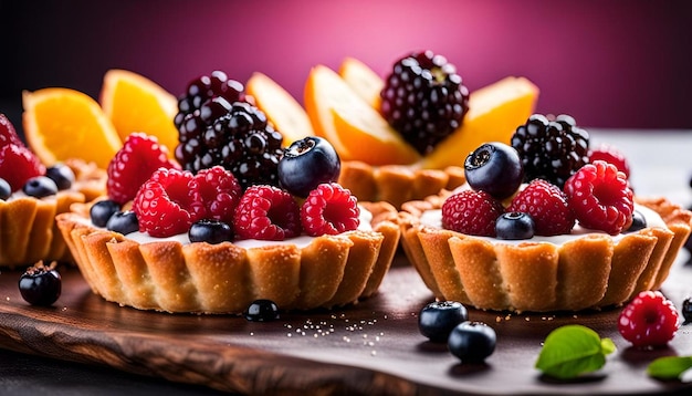 Delicious Fruit Tarts with Fresh Berries