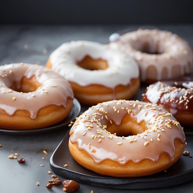 delicious glazed doughnuts Editorial Photography Shot on 70mm lens Depth of Field Bokeh