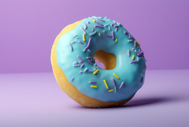 Delicious glazed doughnuts with sprinkles