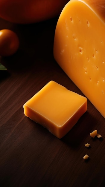 Delicious Gouda Cheese Vertical Background