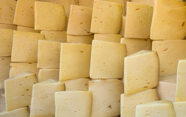 Delicious gourmet cuts of kashkaval or kasseri cheese for sale