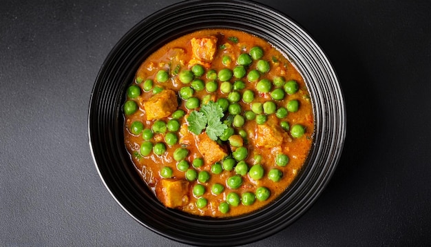 Delicious green peas curry served in a bowl