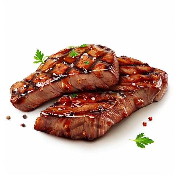 Delicious Grilled Beef isolated on transparent background