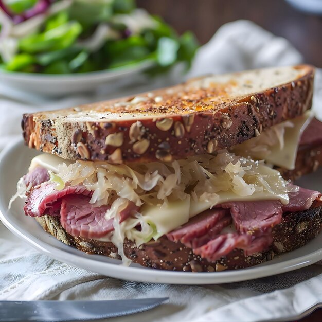 Photo delicious grilled reuben sandwich