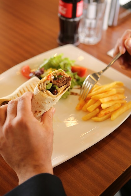 Delicious and grilled wrap sandwich