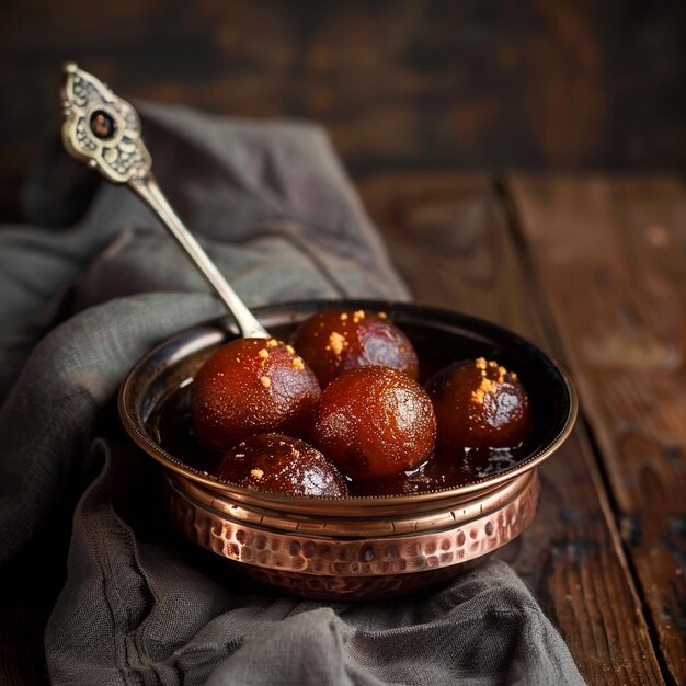 Photo delicious gulab jamun indian dessert or sweet dish