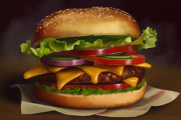 A delicious hamburger