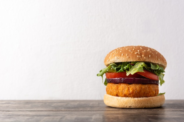 Delicious healthy chickpea burger.