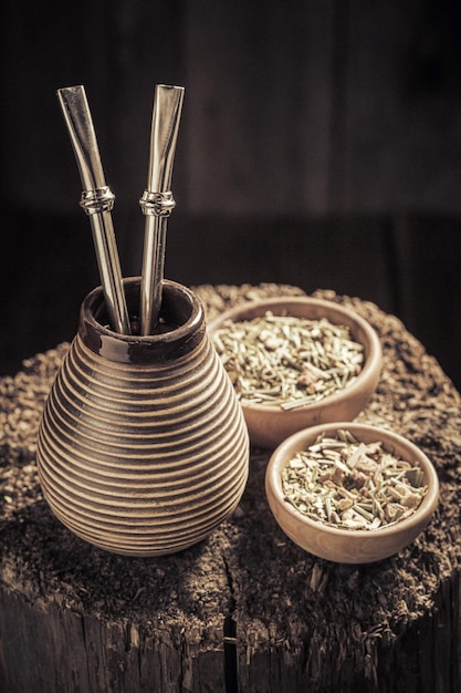 Delicious and healthy yerba mate made of fresh dried leaves