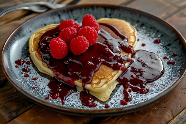 Delicious Heart Shaped Pancakes with Raspberry Jam