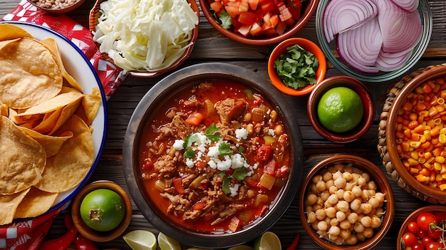 A delicious and hearty Mexican soup is served in a large bowl