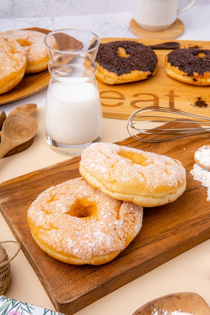 delicious homemade doughnut or donut 

Donut is popular in many countries and is prepared in various forms as a sweet snack that can be homemade or purchased in bakeries supermarkets