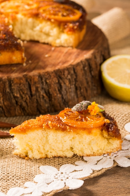 delicious homemade lemon cake.