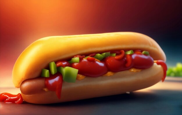 A delicious hot dog Generative AI Illustration