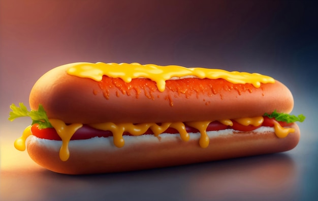 A delicious hot dog Generative AI Illustration