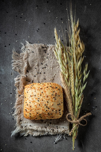 Delicious and hot oat buns for breakfast