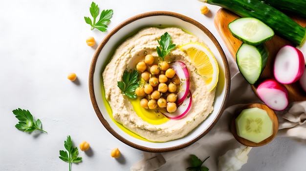 Photo delicious hummus food famous in the world