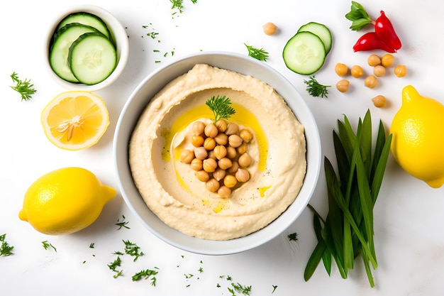 Photo delicious hummus food famous in the world