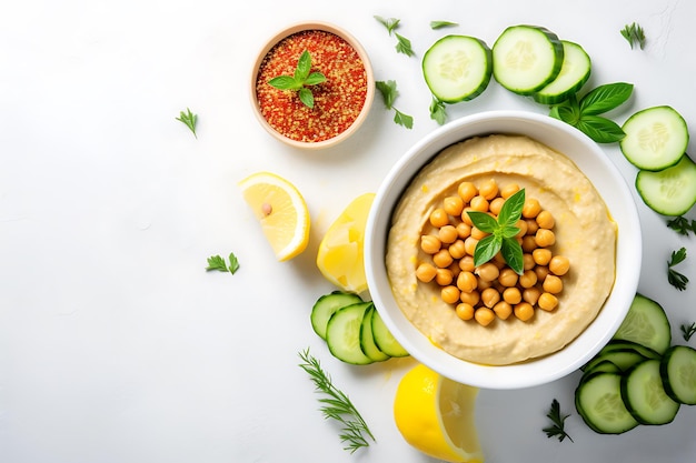 Photo delicious hummus food famous in the world