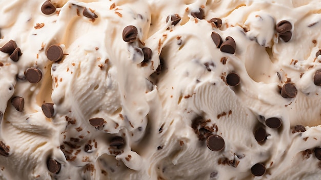 Delicious ice cream with chocolate chips