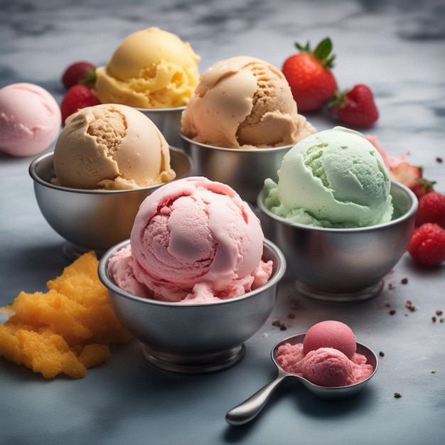 A delicious icecream photography with kitchen background