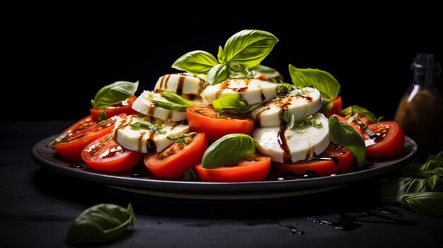 Delicious Italian Salad With Mozzarella Tomatoes And Basil